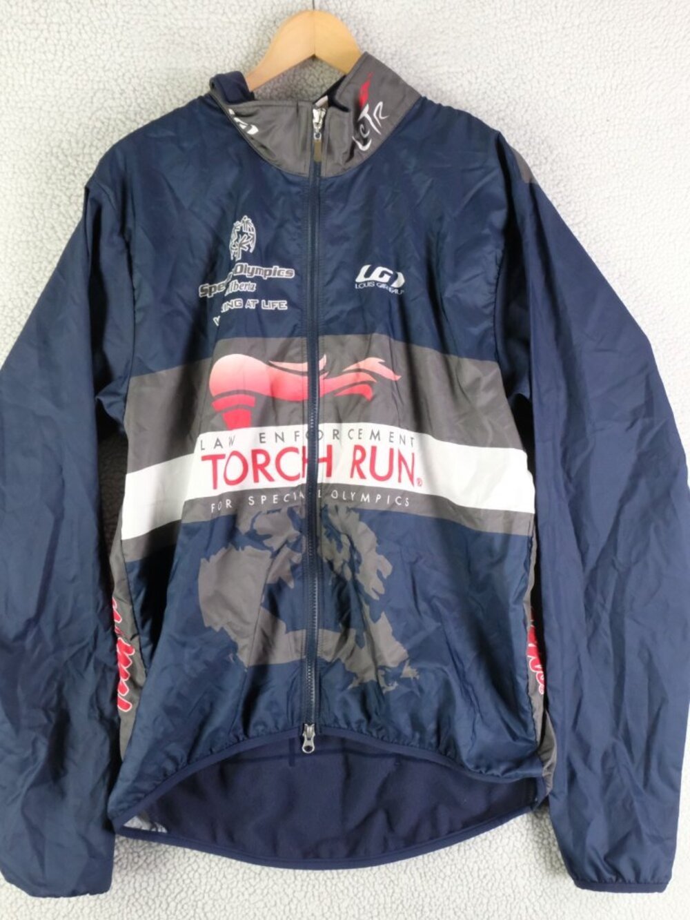 Louis Garneau Cycling Jacket Mens Extra Large Blue Full Zip Pockets